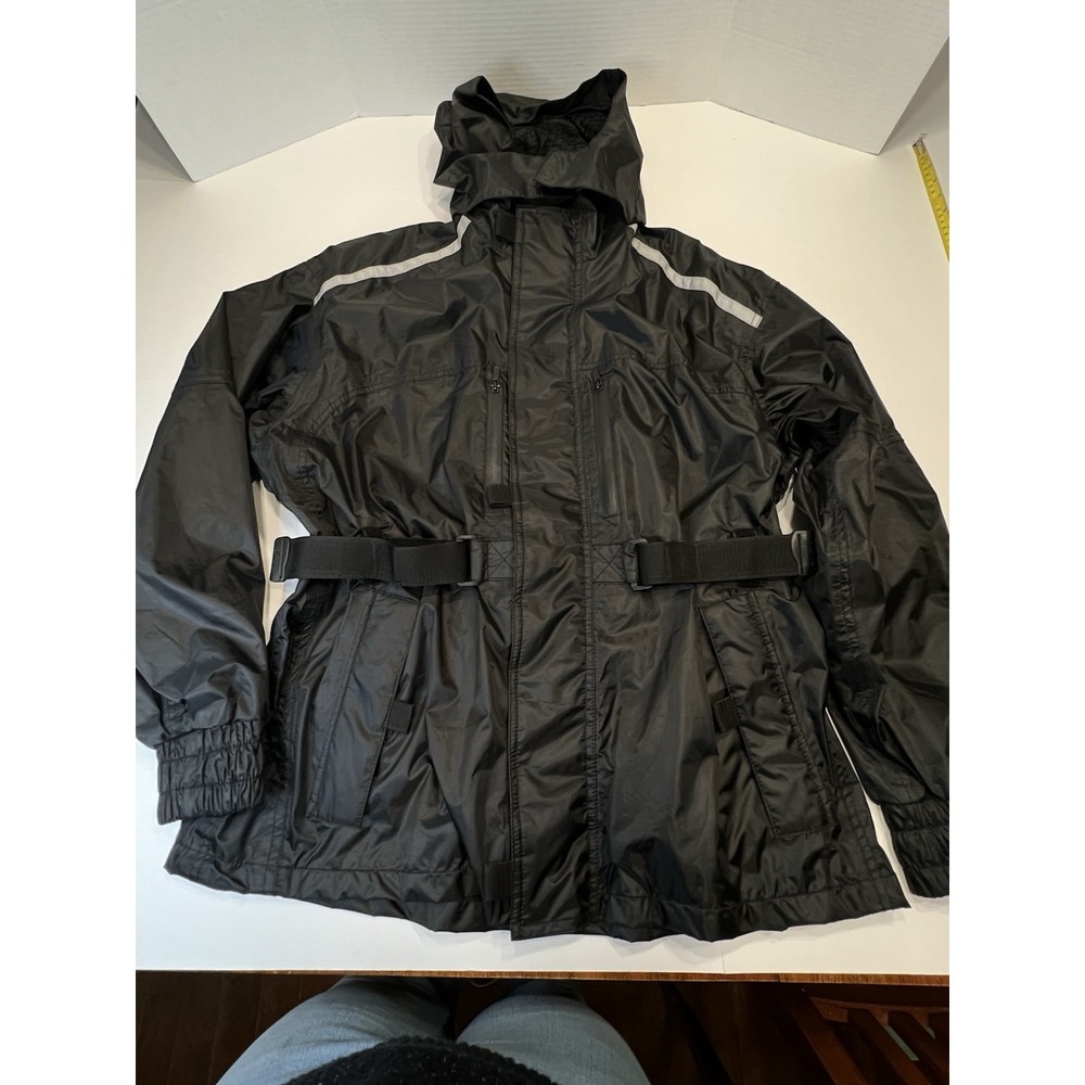 Motorcycle Jacket Womens Large All Weather River Road Black and Silver Near New
